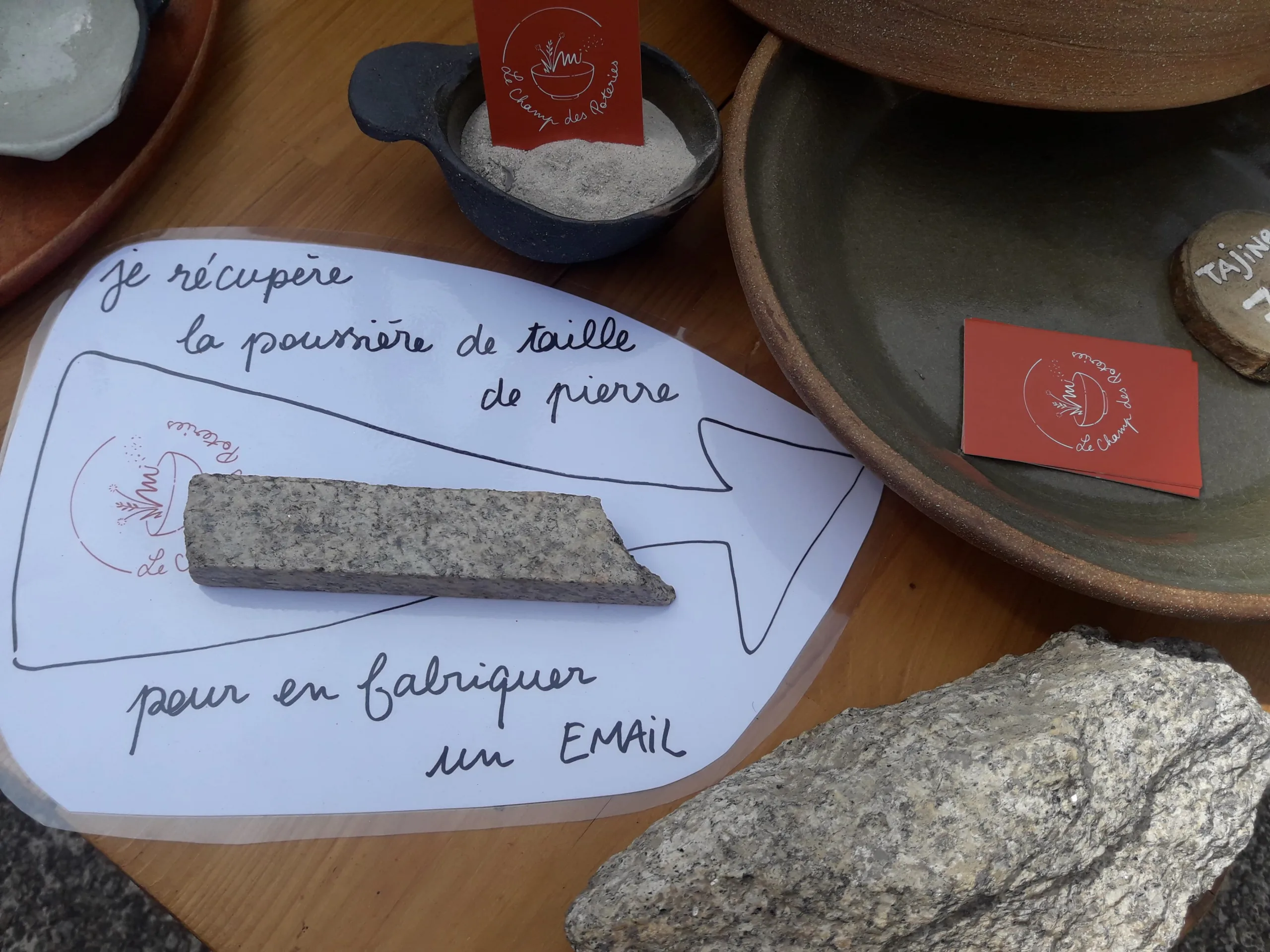 poussière de granit comme base de mon émail